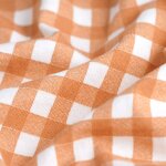 Tissu jersey coton vichy ocre - mondial tissus