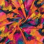 Tissu jersey viscose lasthanne feuillage psych multicolore - mondial tissus