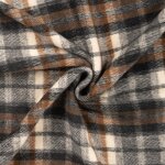 Tissu lainage manteau 30 laine carreaux gris brun - mondial tissus