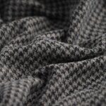 Tissu lainage manteau coton carreaux gris beige - mondial tissus