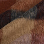 Tissu lainage manteau grands carreaux orange bleu - mondial tissus