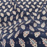 Tissu liberty soie crpe fleurs bleu marine - liberty - mondial tissus