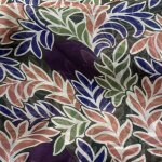 Tissu liberty soie feuilles vertes roses - liberty - mondial tissus