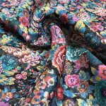 Tissu liberty soie fleurs roses bleues - liberty - mondial tissus