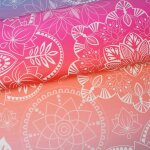 Tissu lycra et polyester recycl maillot bain et sport mandala rose orange - albstoffe - albstoffe - ...