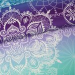 Tissu lycra et polyester recycl� maillot bain et sport mandala turquoise violet - albstoffe - albstoffe ...