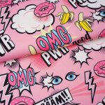 Tissu lycra et polyester recycl maillot bain et sport mots pop rose - albstoffe - albstoffe - mondial ...