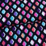Tissu lycra et polyester recycl maillot bain et sport noir losanges multico - albstoffe - albstoffe ...