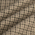 Tissu maille manteau pied de poule marron - mondial tissus
