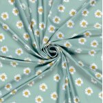 Tissu maillot de bain anti uv recycl marguerite cru vert - mondial tissus