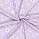 Tissu maillot de bain anti - uv recycl marguerite mauve - mondial tissus