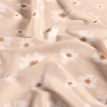 Tissu maillot de bain anti uv recycl marguerites rose - mondial tissus