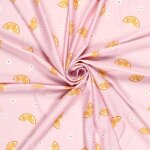 Tissu maillot de bain recycl imprim digital orange fond rose - mondial tissus