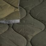 Tissu matelass� doudoune vague kaki - mt - mondial tissus