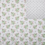 Tissu matelass imprim fraisier dlicat naturel - mondial tissus