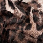 Tissu mousseline panthre lurex dor marron - mondial tissus