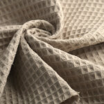 Tissu nid d'abeille maya taupe - mondial tissus