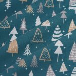 Tissu de nol bachette sapin gris or bleu - mt - mondial tissus