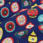 Tissu de nol boules colores bleu marine - mt - mondial tissus
