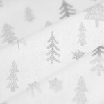 Tissu de nol coton pais sapins argents blanc - mt - mondial tissus