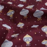 Tissu de nol cretonne boules bordeaux dor - mondial tissus