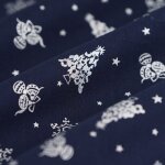 Tissu de nol cretonne sapin toile argent bleu - mondial tissus