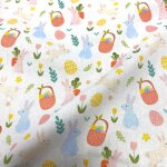 Tissu de p�ques chasse aux ufs multico - mondial tissus
