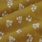 Tissu popeline coton bio mini bouquet pois cru bronze - mt - mondial tissus