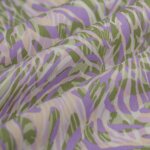 Tissu popeline coton bio palme mosaik parme vert - mt - mondial tissus