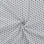 Tissu popeline coton �cru mini palmes bleues - mondial tissus