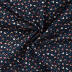 Tissu popeline coton foil imprim� d�coration pois dor� bleu marine - mondial tissus