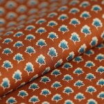 Tissu popeline coton micro fleurs ventail rouge - mt - mondial tissus