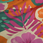 Tissu popeline coton palmes multicolore vif - mondial tissus