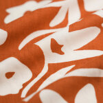 Tissu popeline viscose papier d�coup� floral blanc rouille - mondial tissus