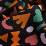 Tissu popeline viscose papier dcoup noir - mt - mondial tissus