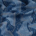 Tissu popeline de viscose patchwork bleu - mt - mondial tissus