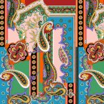 Tissu popeline viscose patchwork foulard cachemire multico - mondial tissus
