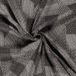 Tissu popeline viscose patchwork g�om�trique noir - mondial tissus