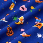 Tissu popeline viscose santiags bleu - mondial tissus