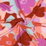 Tissu popeline de viscose trail run rose - nerida hansen - nerida hansen - mondial tissus