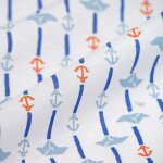 Tissu pul enduit pour couches lavables petit marin blanc - mt - mondial tissus