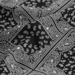 Tissu satin polyester bandana noir - mt - mondial tissus