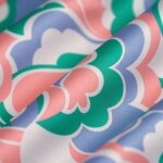 Tissu satin polyester recycl vague psych bleu vert - mt - mondial tissus