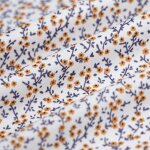 Tissu satin viscose polyester mini fleur �cru - mt - mondial tissus