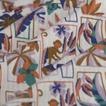 Tissu seersucker carte postale multicolore - mondial tissus