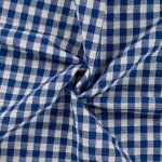 Tissu seersucker imprim� vichy bleu - mondial tissus