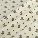 Tissu seersucker mini fleur indienne cru - mondial tissus