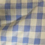 Tissu seersucker maxi vichy bleu et vert 20mm recycl� - mondial tissus