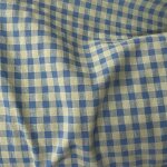 Tissu seersucker vichy bleu et vert 7mm recycl� - mondial tissus