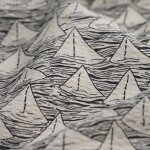 Tissu seersucker voilier marine cru - mt - mondial tissus